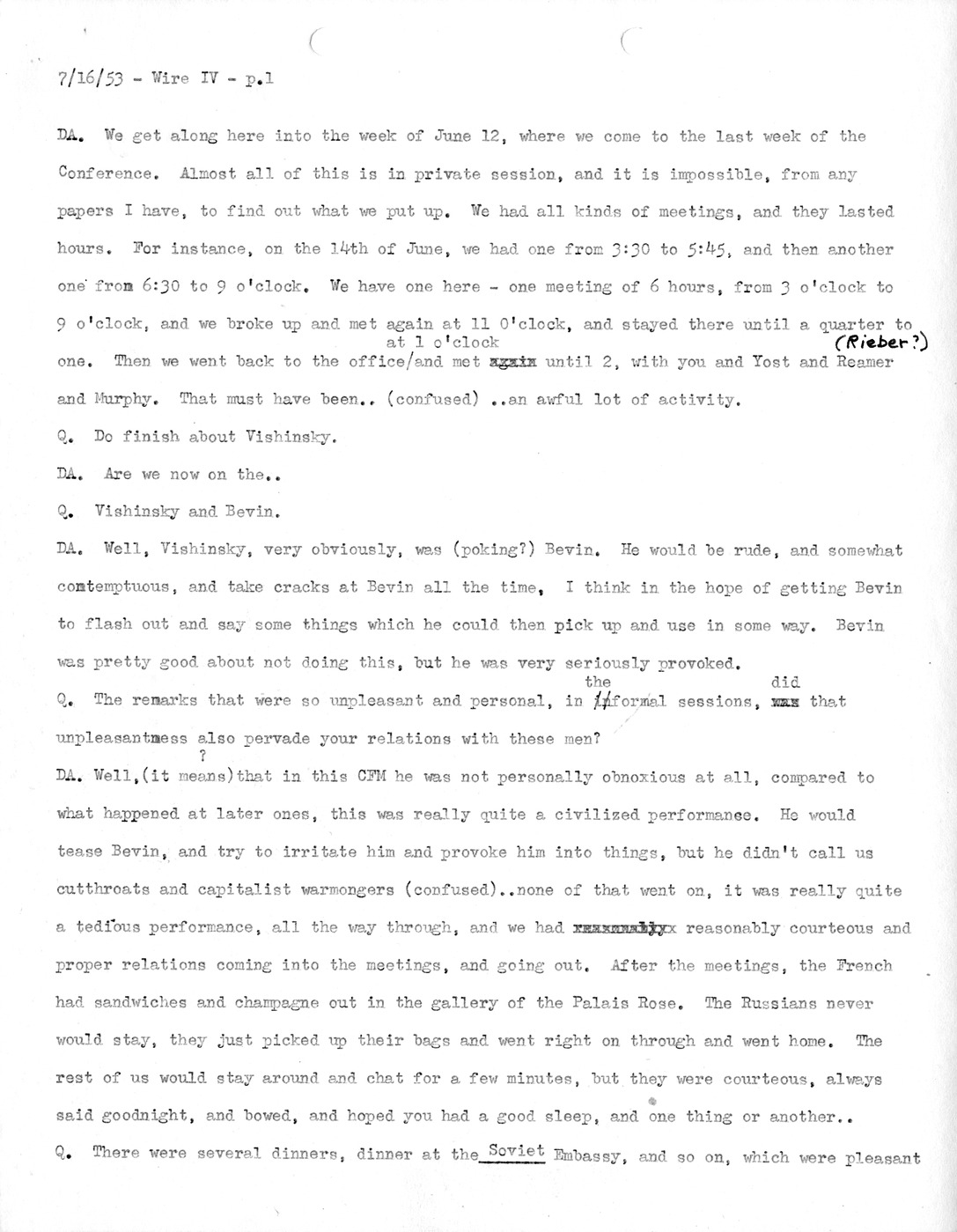 Transcript of Princeton Seminar Discussion, Wire IV