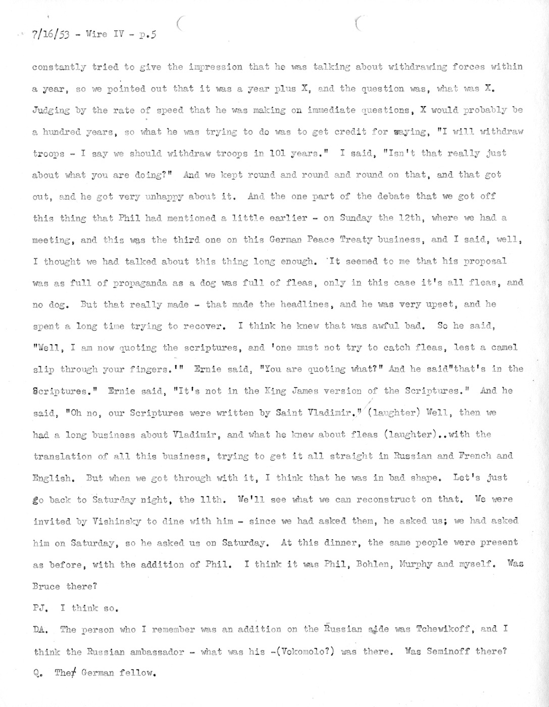 Transcript of Princeton Seminar Discussion, Wire IV