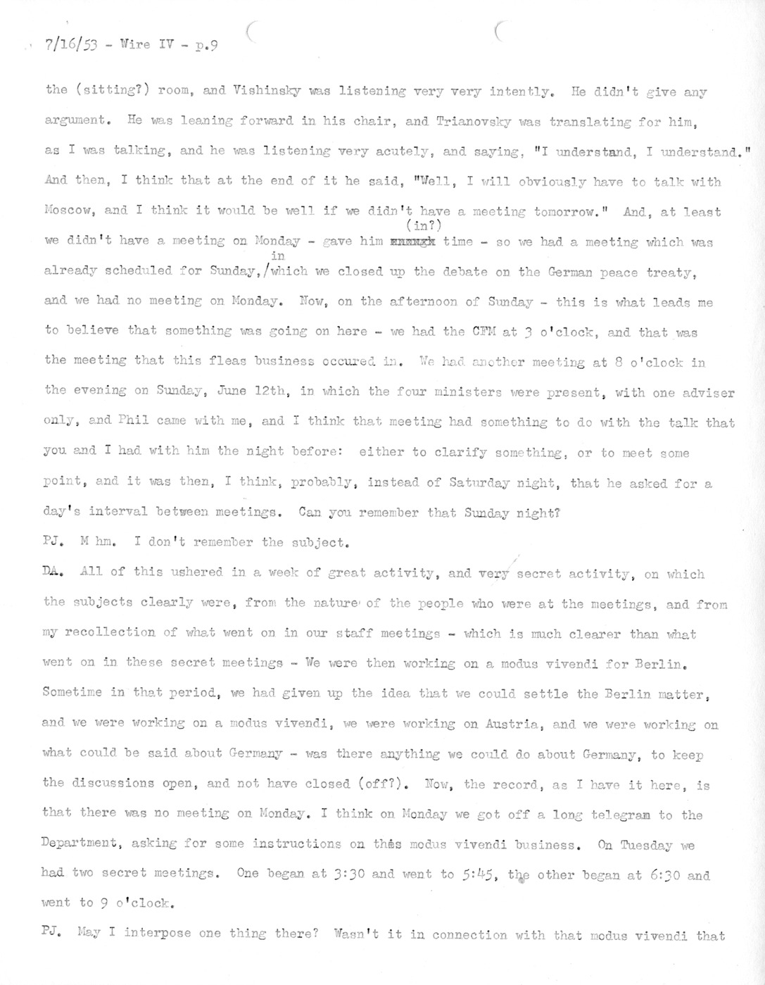 Transcript of Princeton Seminar Discussion, Wire IV