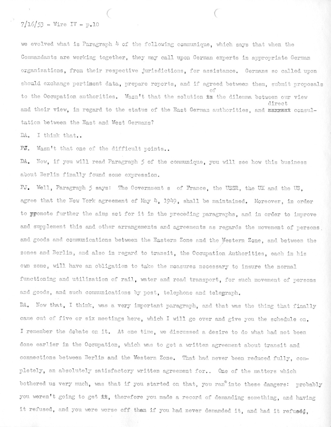 Transcript of Princeton Seminar Discussion, Wire IV
