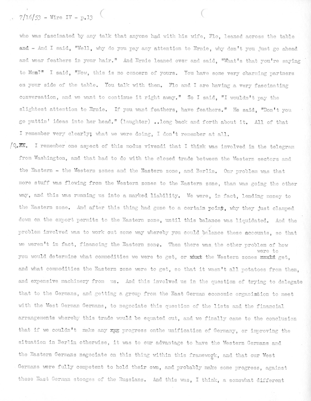 Transcript of Princeton Seminar Discussion, Wire IV