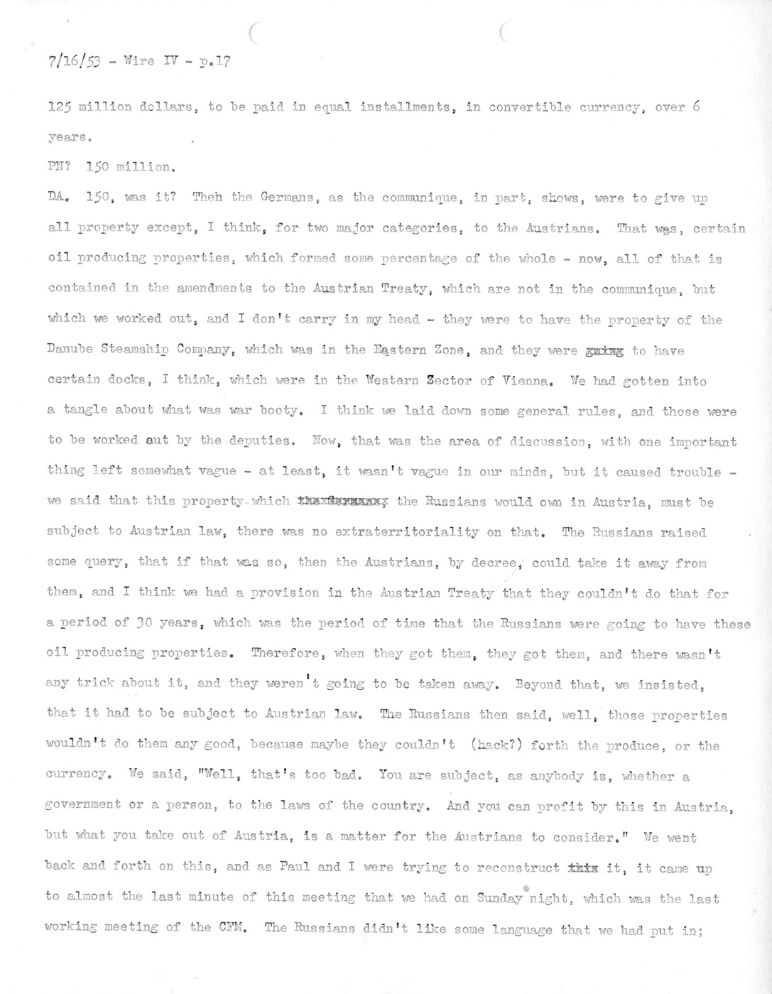 Transcript of Princeton Seminar Discussion, Wire IV