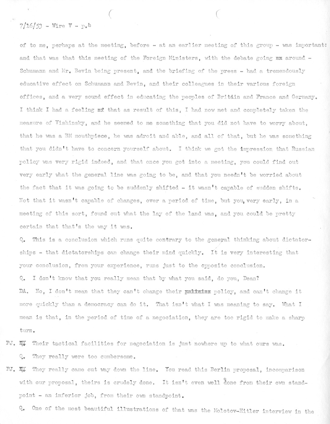 Transcript of Princeton Seminar Discussion, Wire V