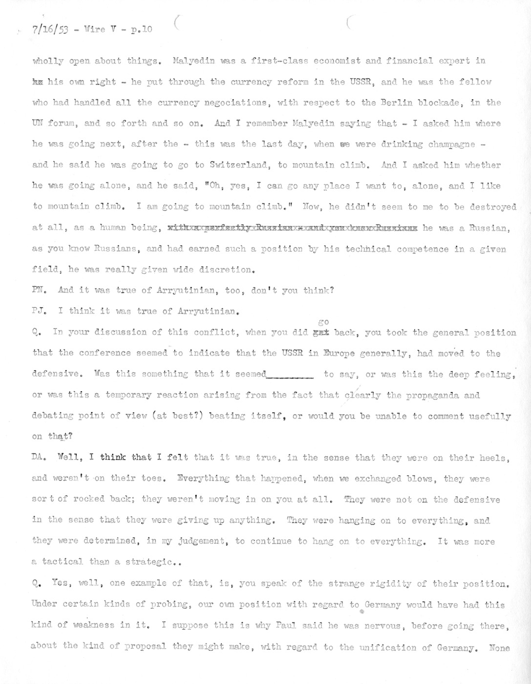 Transcript of Princeton Seminar Discussion, Wire V