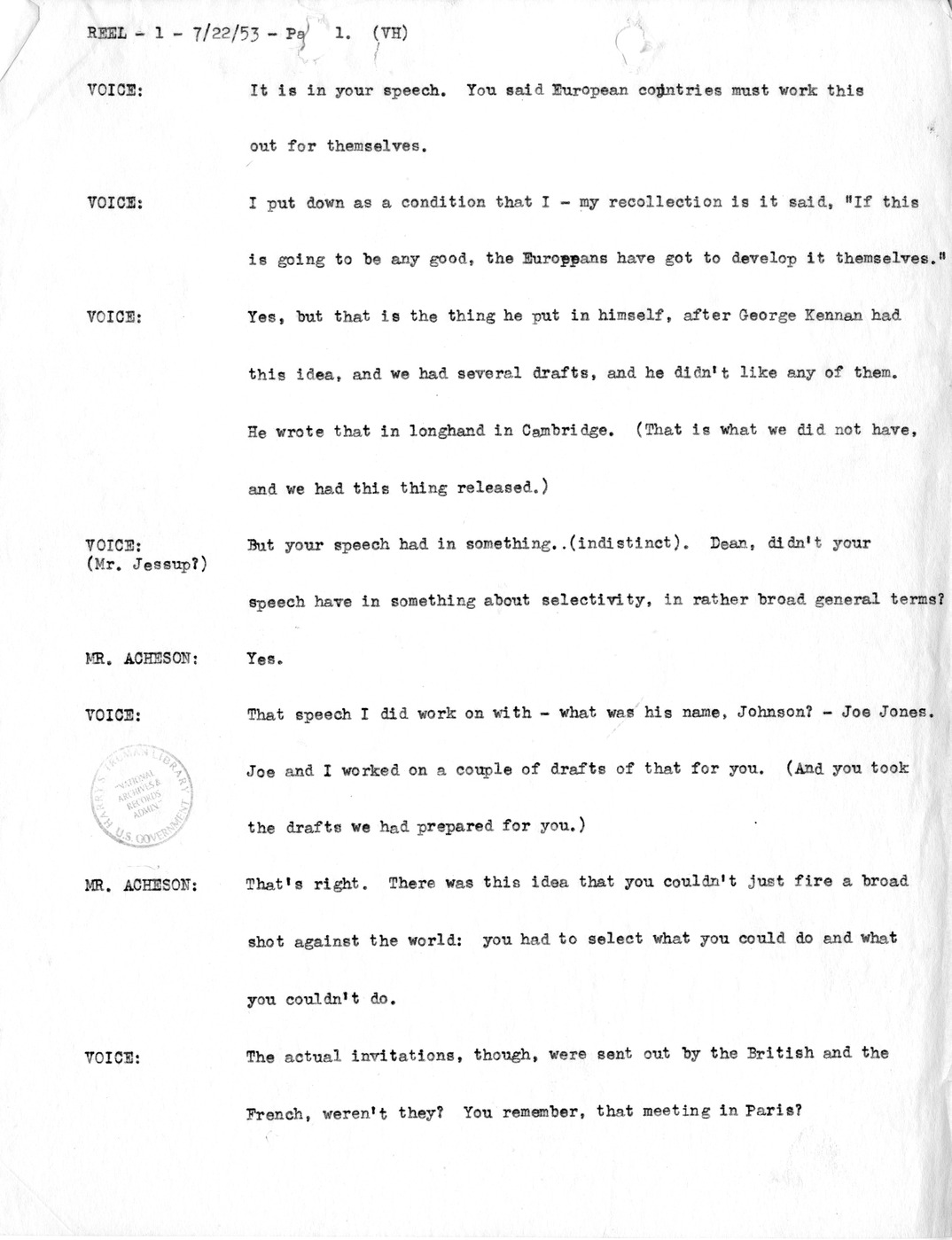 Transcript of Princeton Seminar Discussion, Reel 1