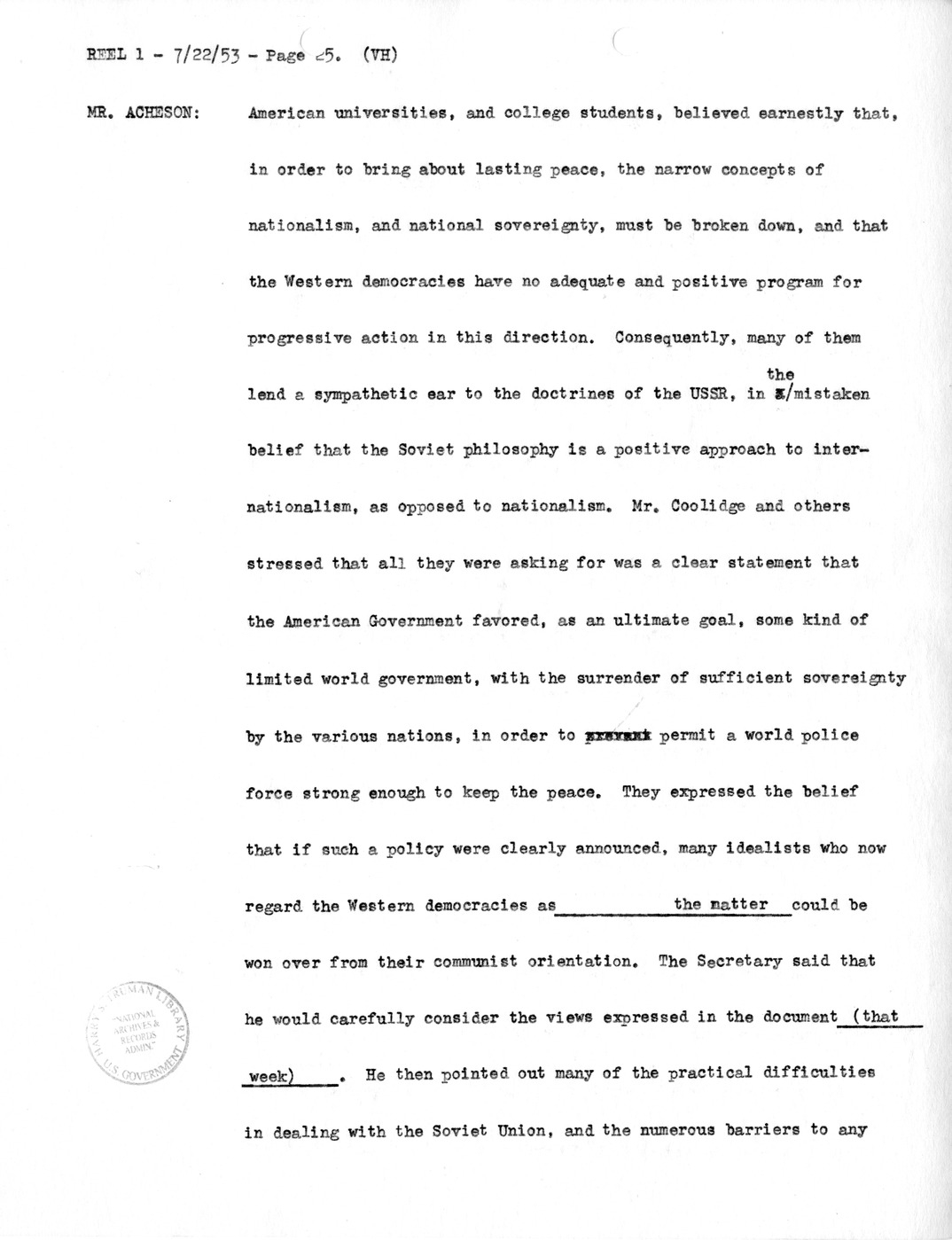 Transcript of Princeton Seminar Discussion, Reel 1