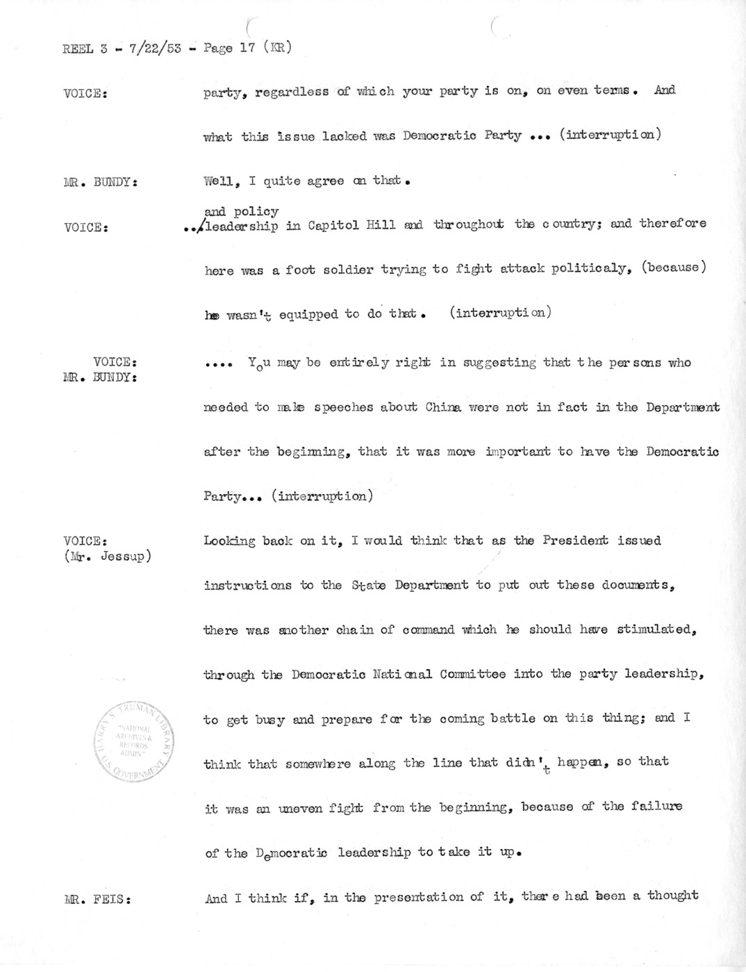 Transcript of Princeton Seminar Discussion, Reel 3