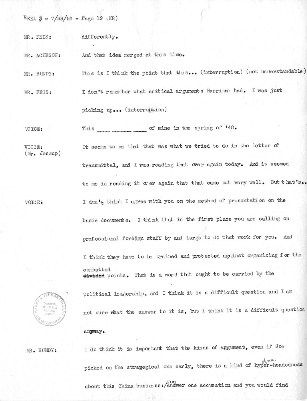 Transcript of Princeton Seminar Discussion, Reel 3