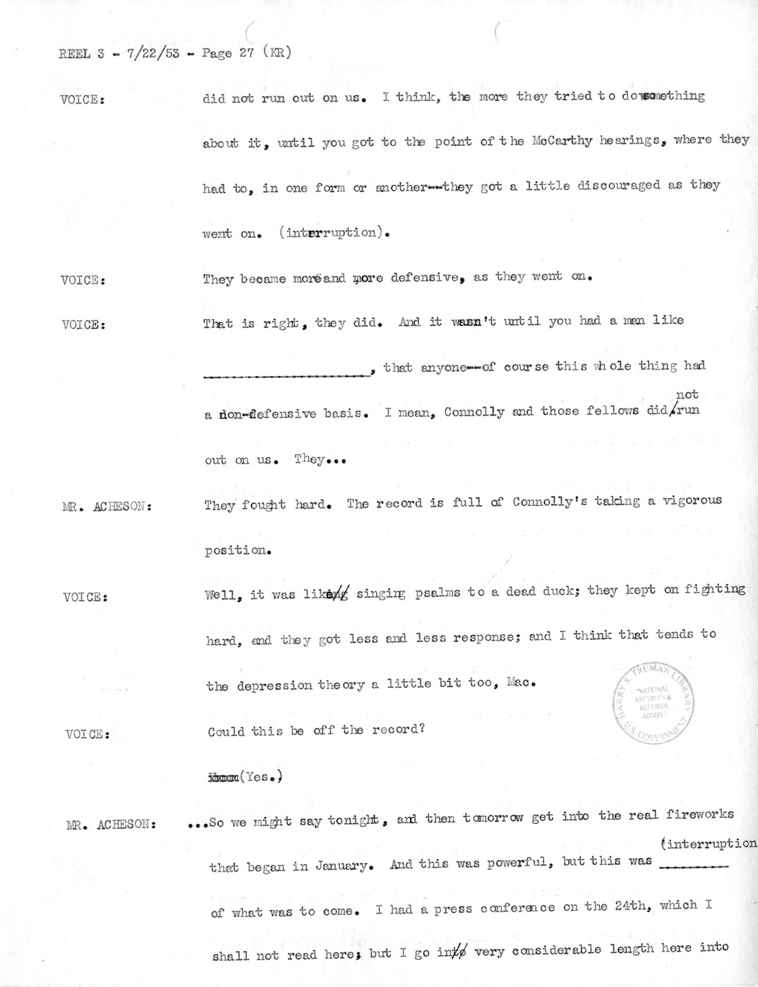 Transcript of Princeton Seminar Discussion, Reel 3