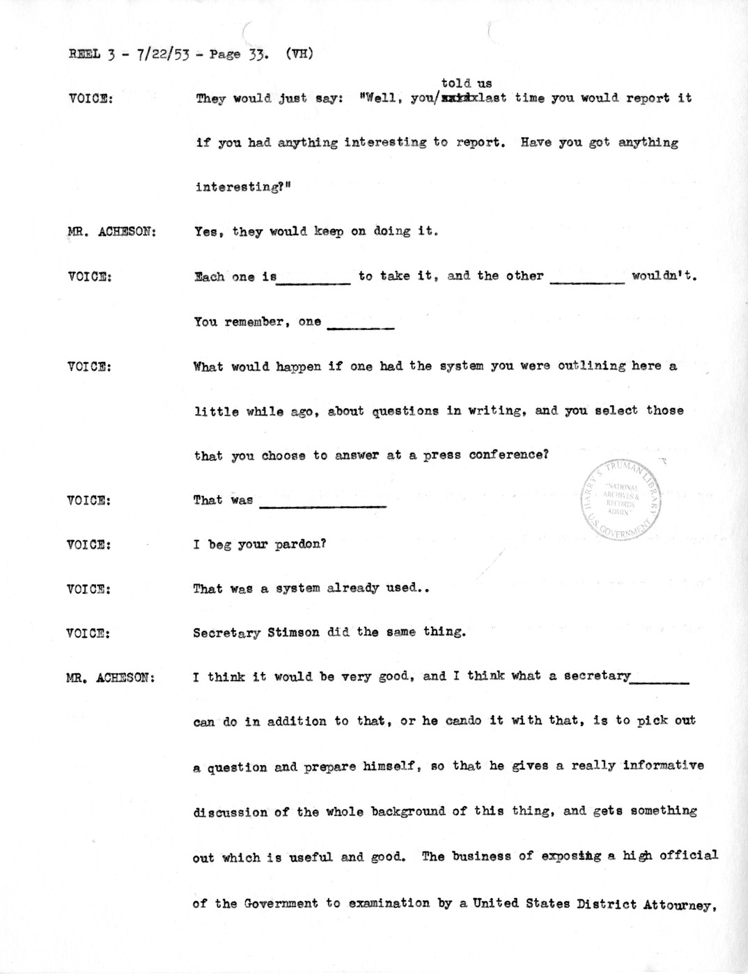 Transcript of Princeton Seminar Discussion, Reel 3