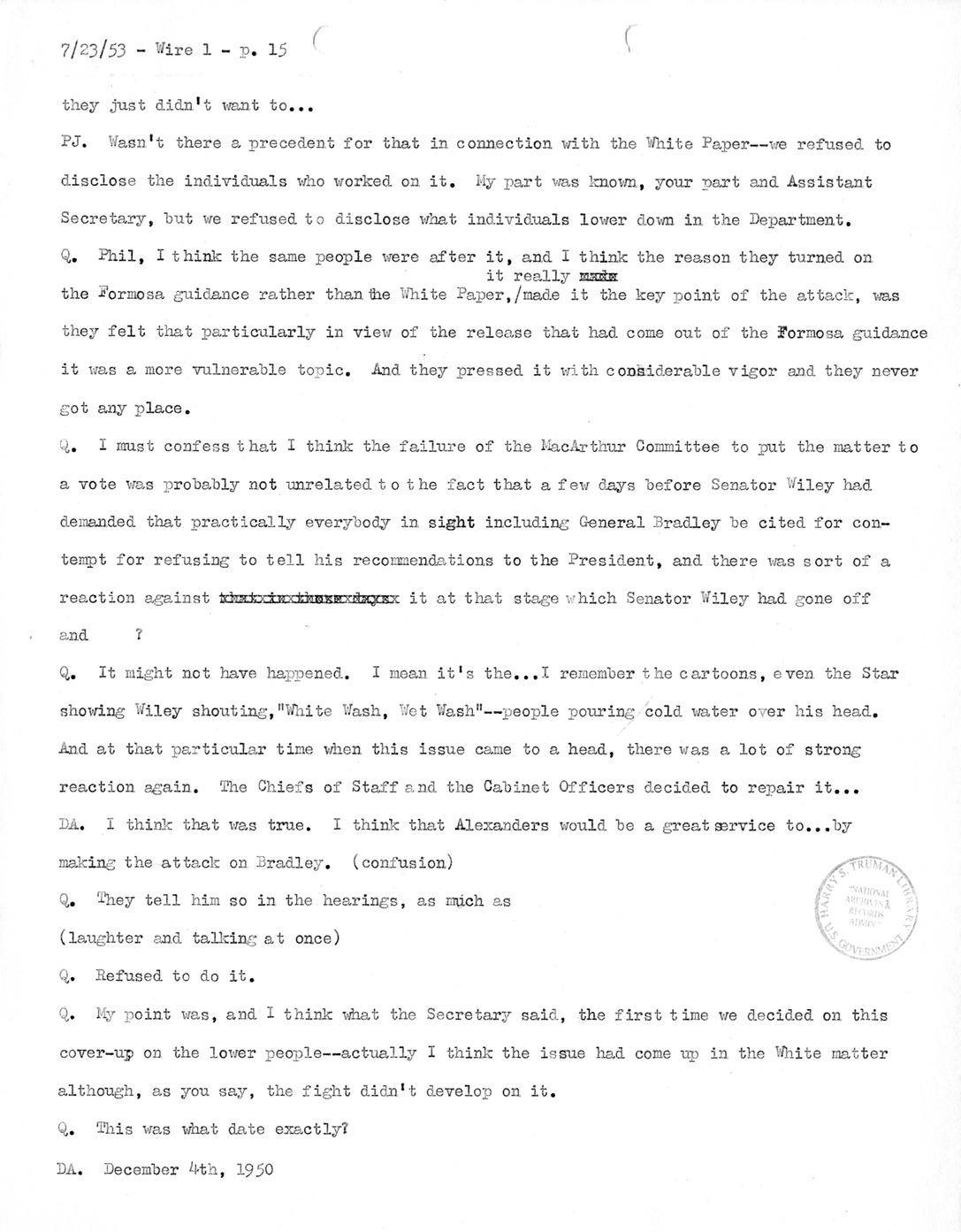Transcript of Princeton Seminar Discussion, Wire 1