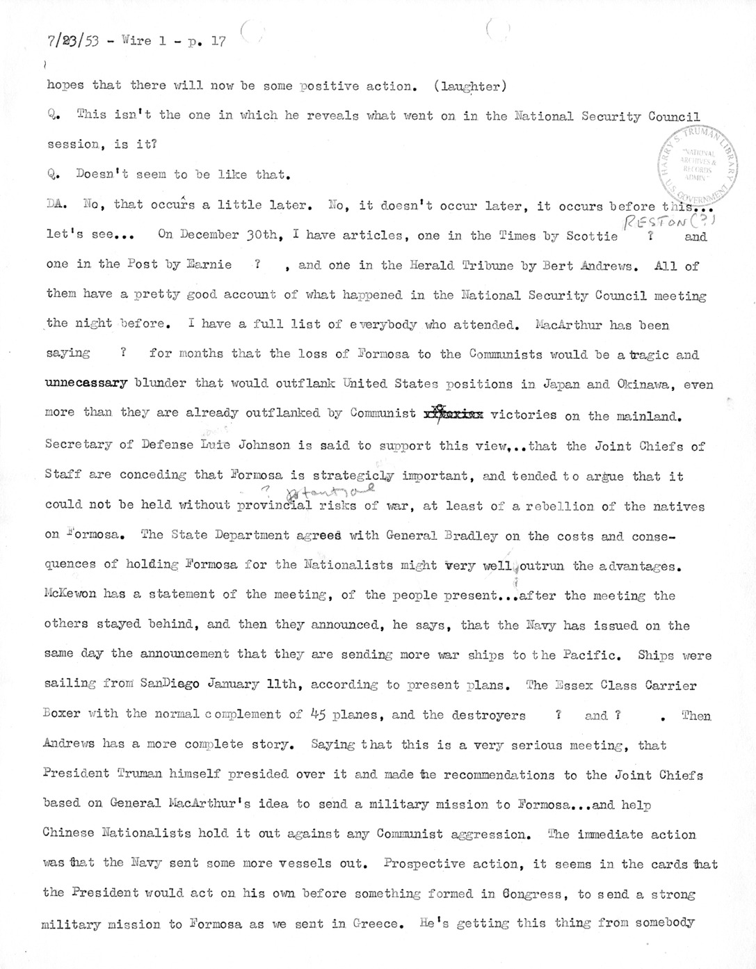 Transcript of Princeton Seminar Discussion, Wire 1