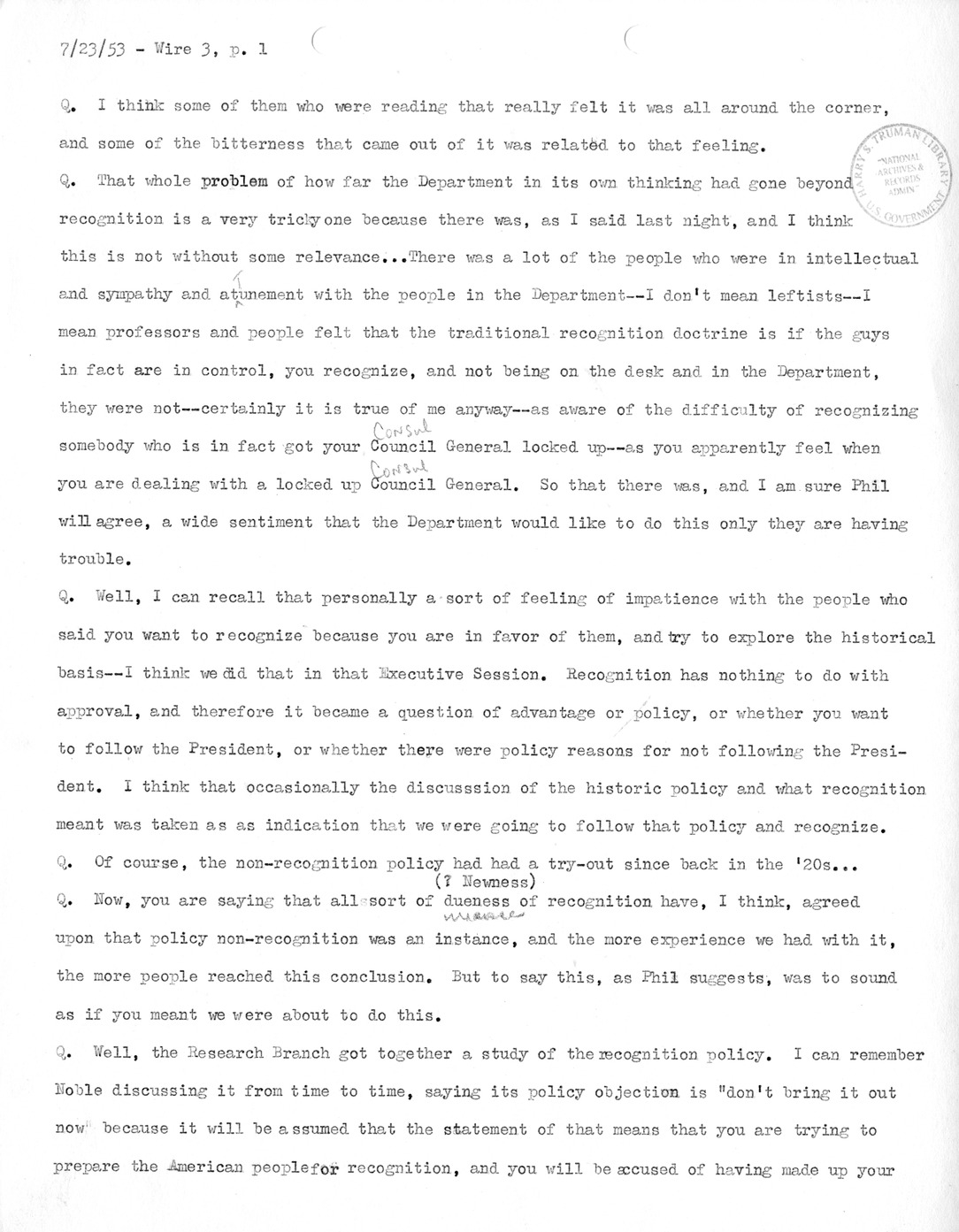 Transcript of Princeton Seminar Discussion, Wire 3