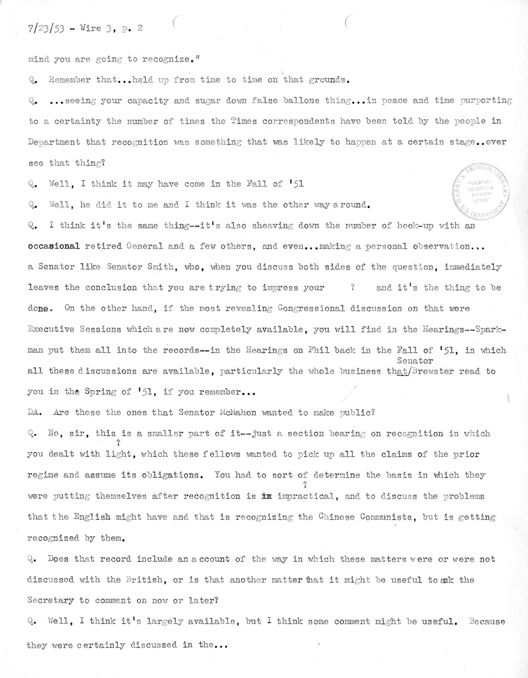 Transcript of Princeton Seminar Discussion, Wire 3
