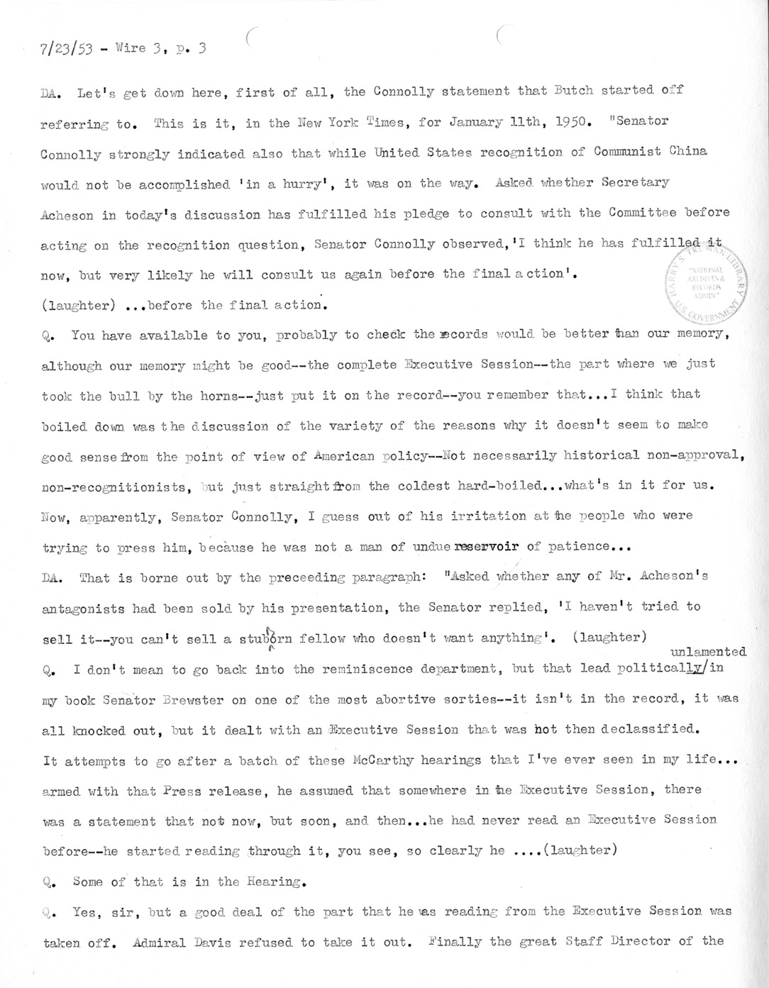 Transcript of Princeton Seminar Discussion, Wire 3