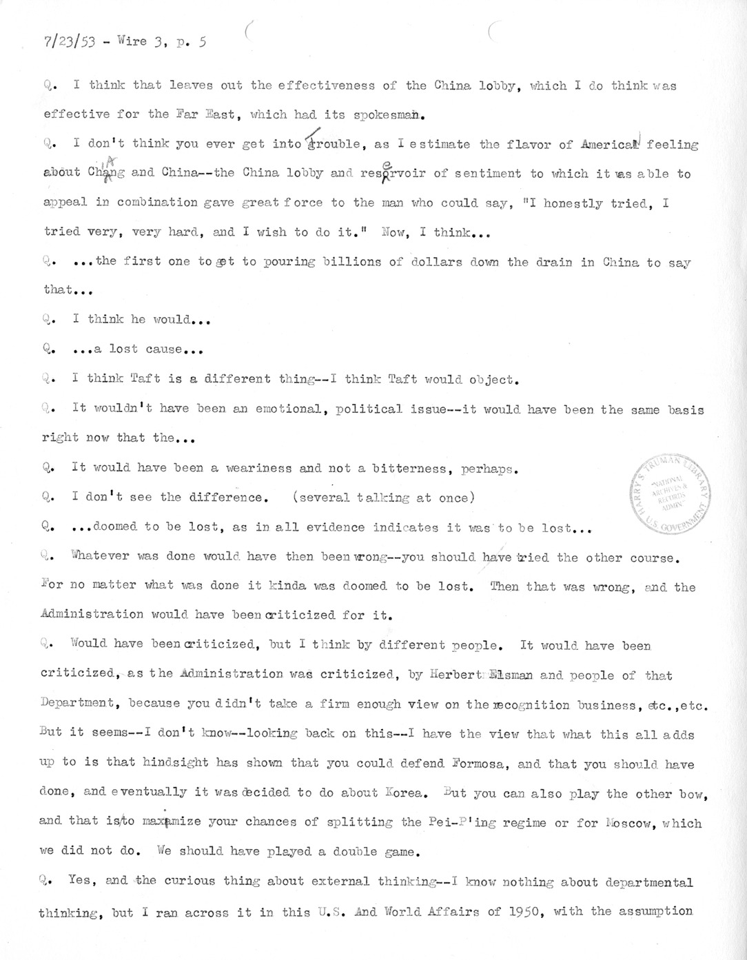 Transcript of Princeton Seminar Discussion, Wire 3
