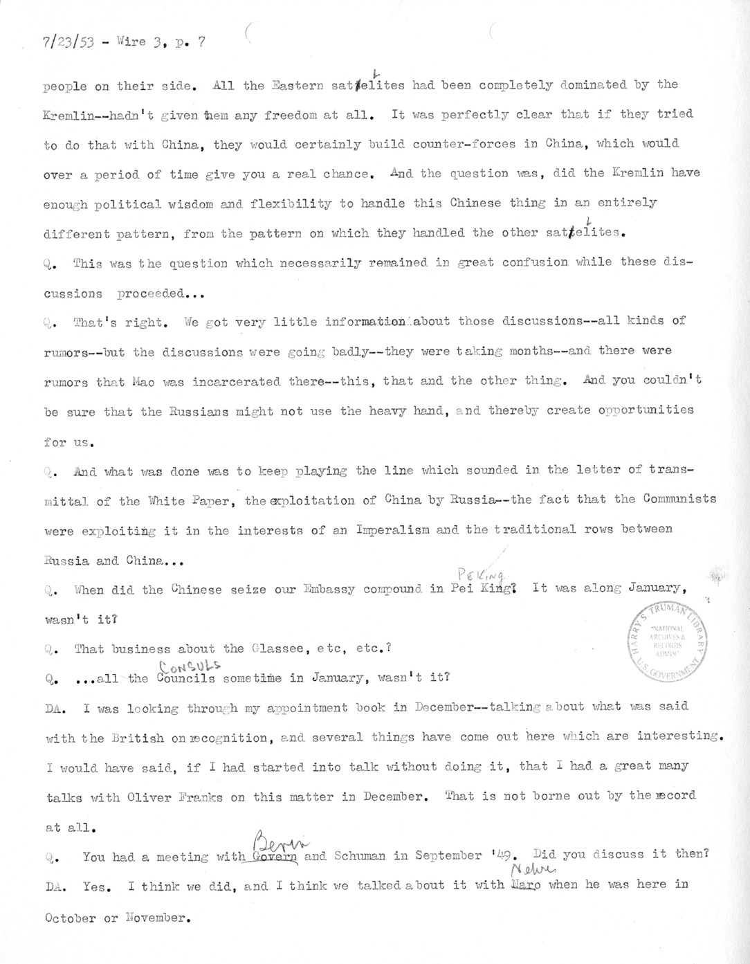 Transcript of Princeton Seminar Discussion, Wire 3
