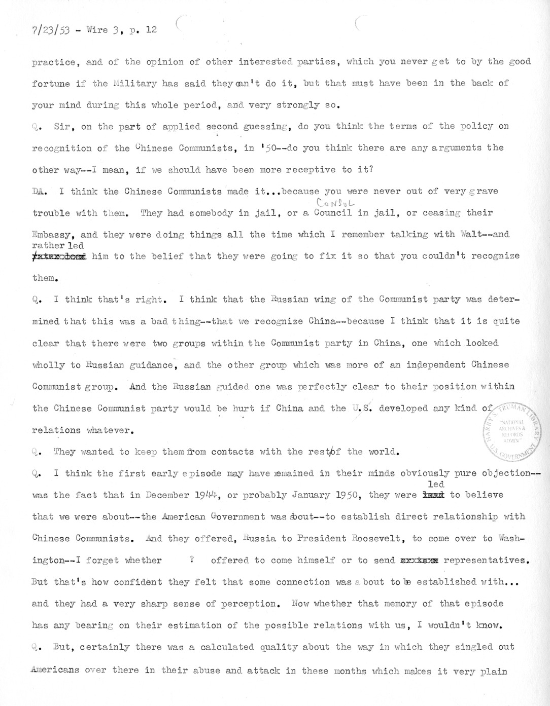 Transcript of Princeton Seminar Discussion, Wire 3