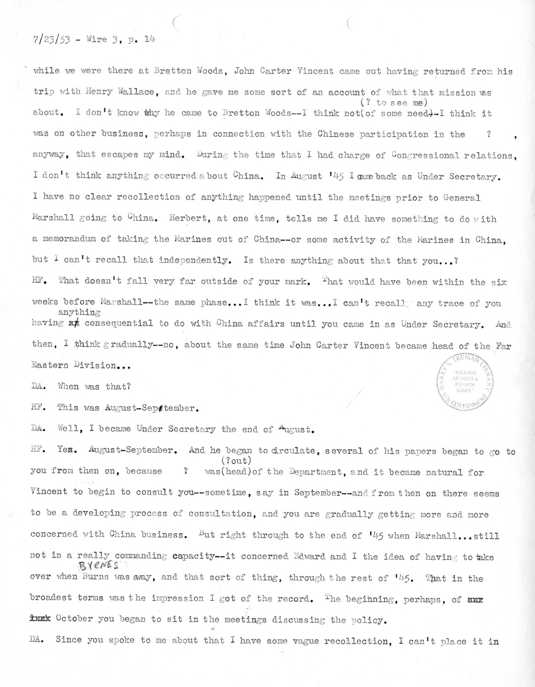 Transcript of Princeton Seminar Discussion, Wire 3