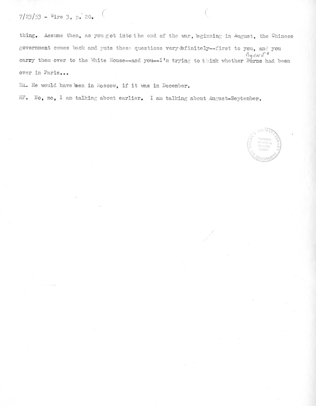 Transcript of Princeton Seminar Discussion, Wire 3
