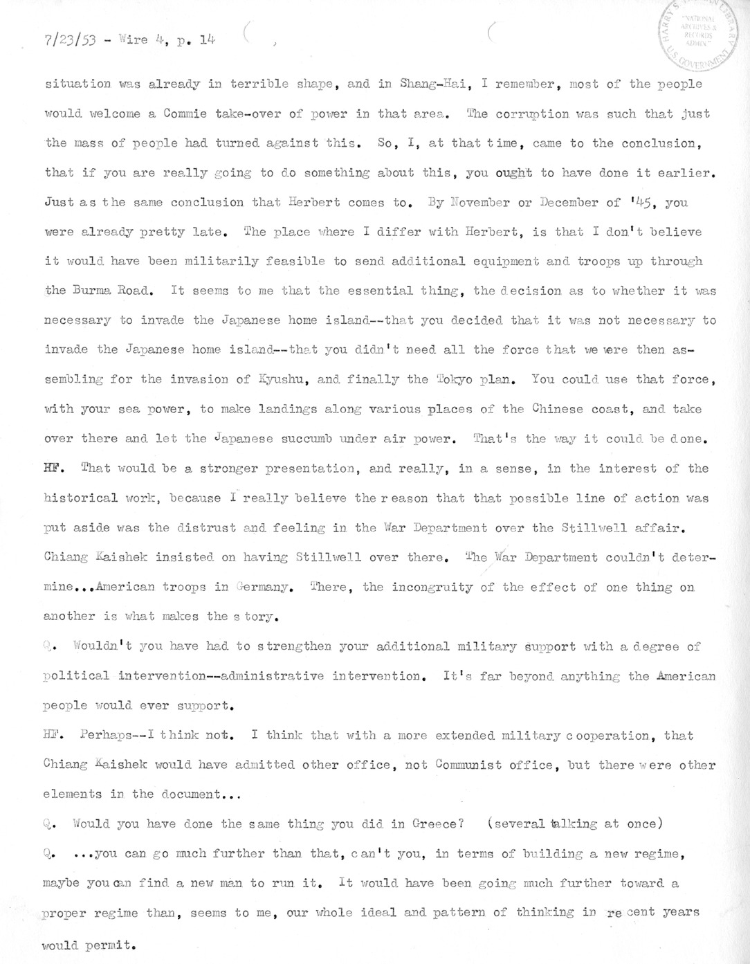 Transcript of Princeton Seminar Discussion, Wire 4