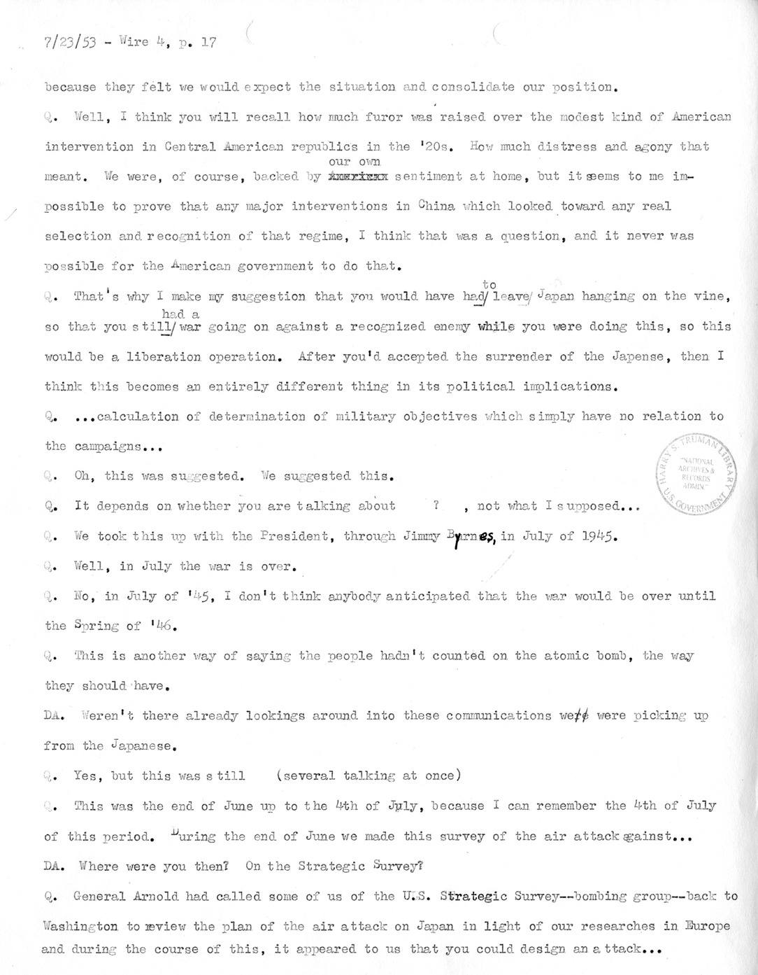 Transcript of Princeton Seminar Discussion, Wire 4