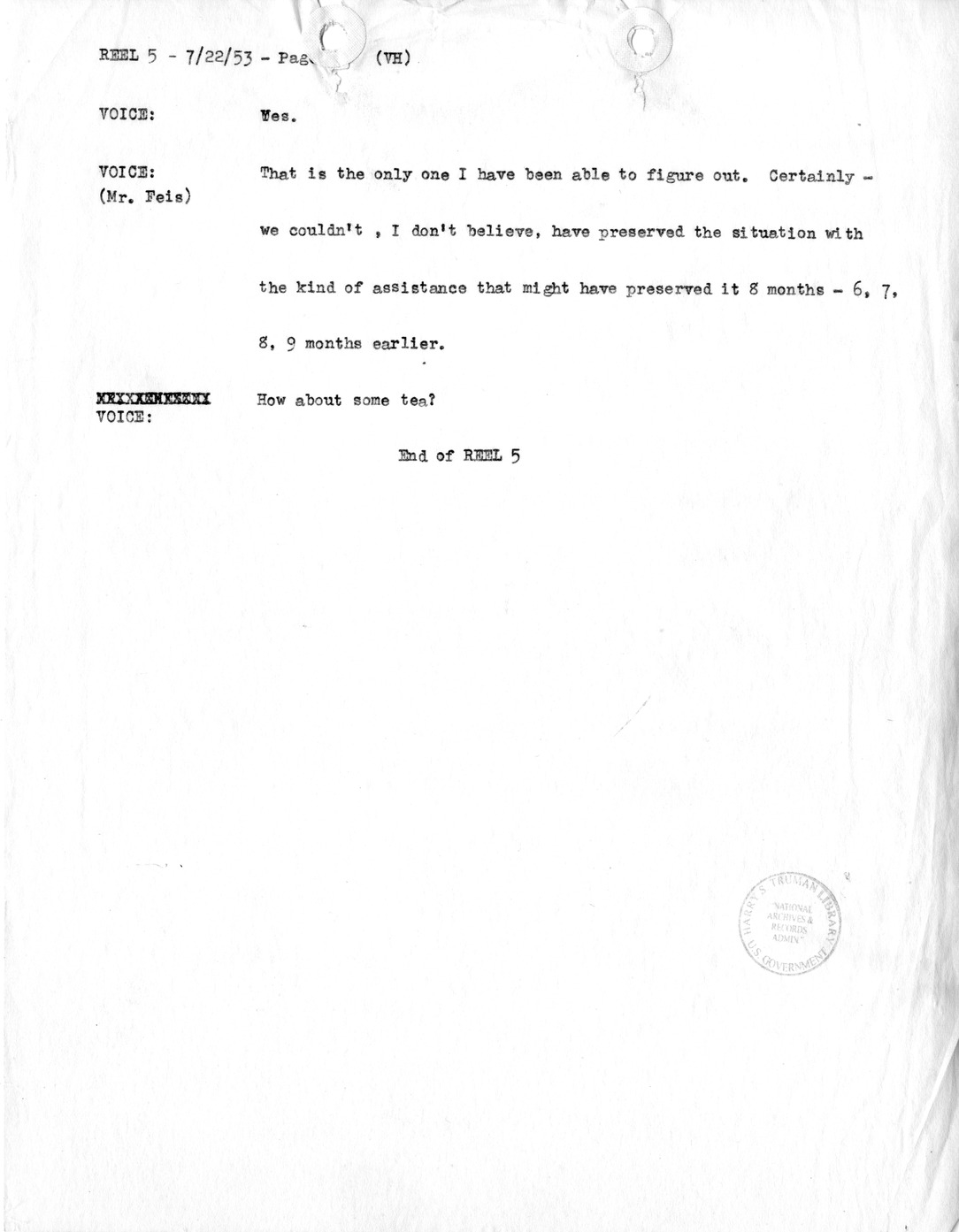 Transcript of Princeton Seminar Discussion, Reel 5