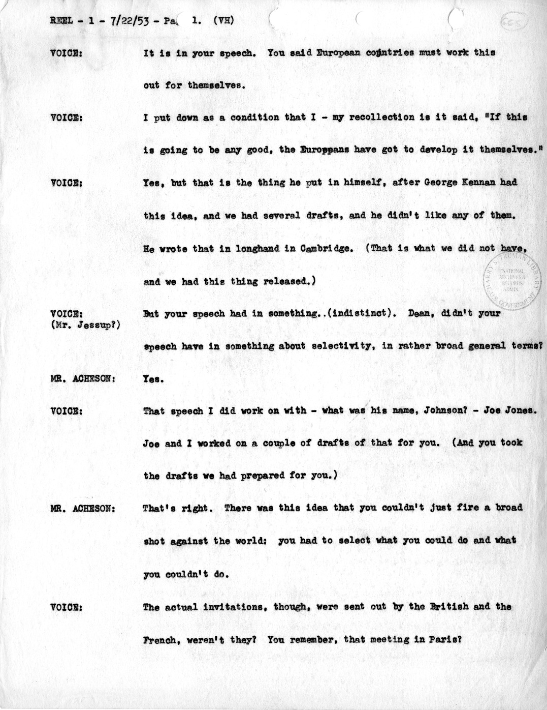 Transcript of Princeton Seminar Discussion, Reel 1