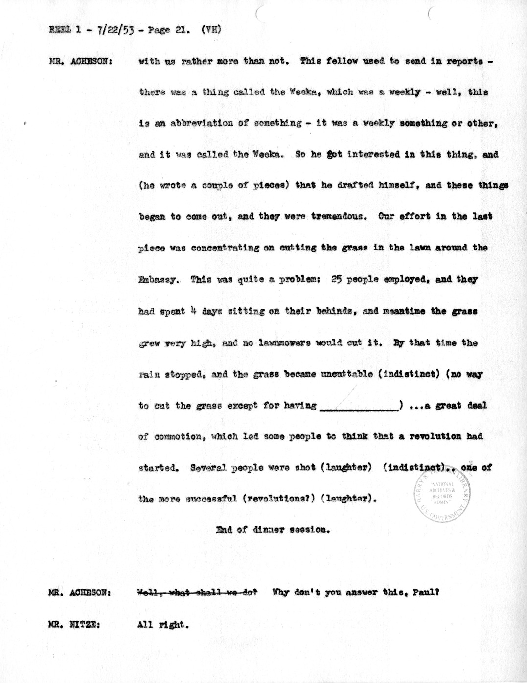 Transcript of Princeton Seminar Discussion, Reel 1