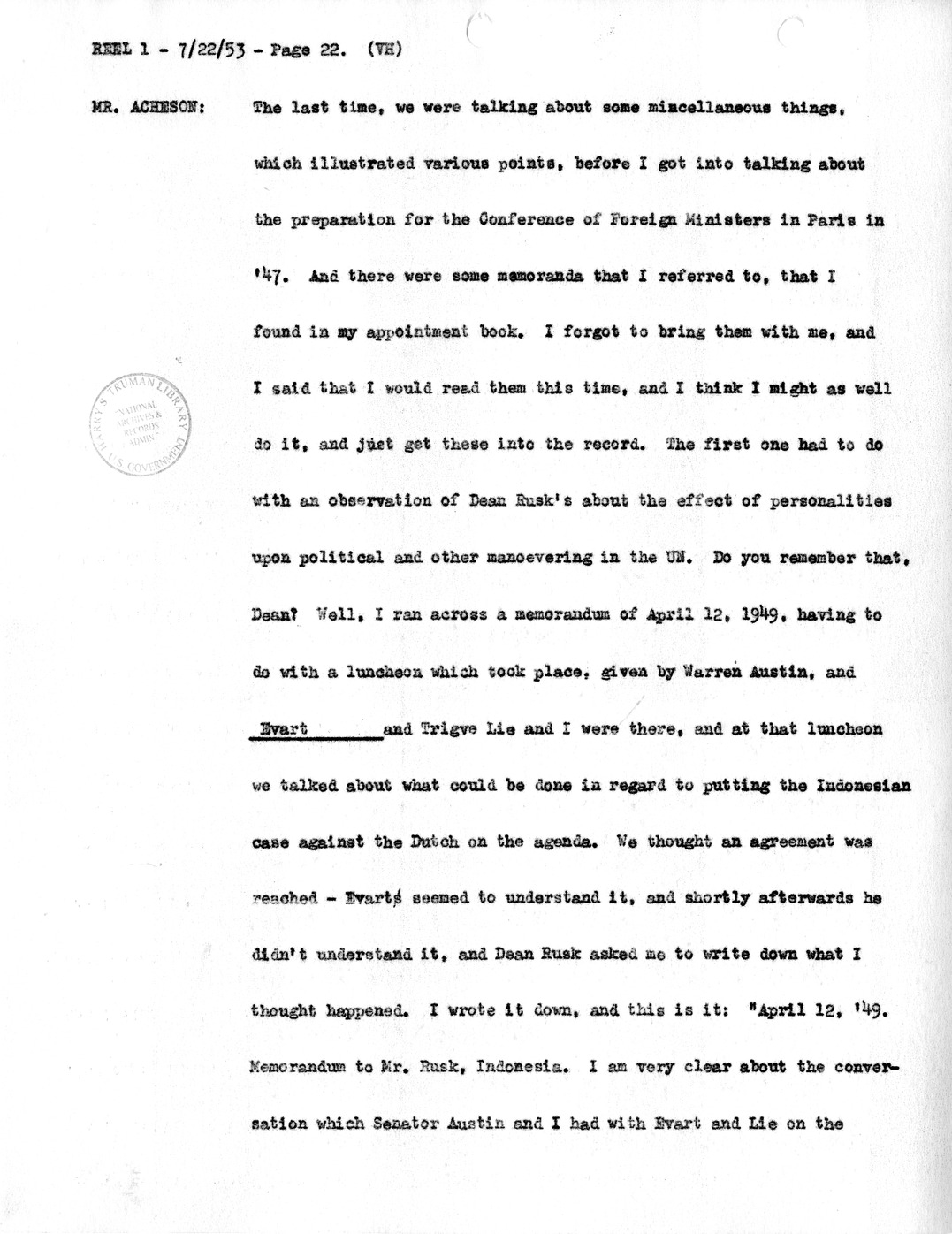 Transcript of Princeton Seminar Discussion, Reel 1