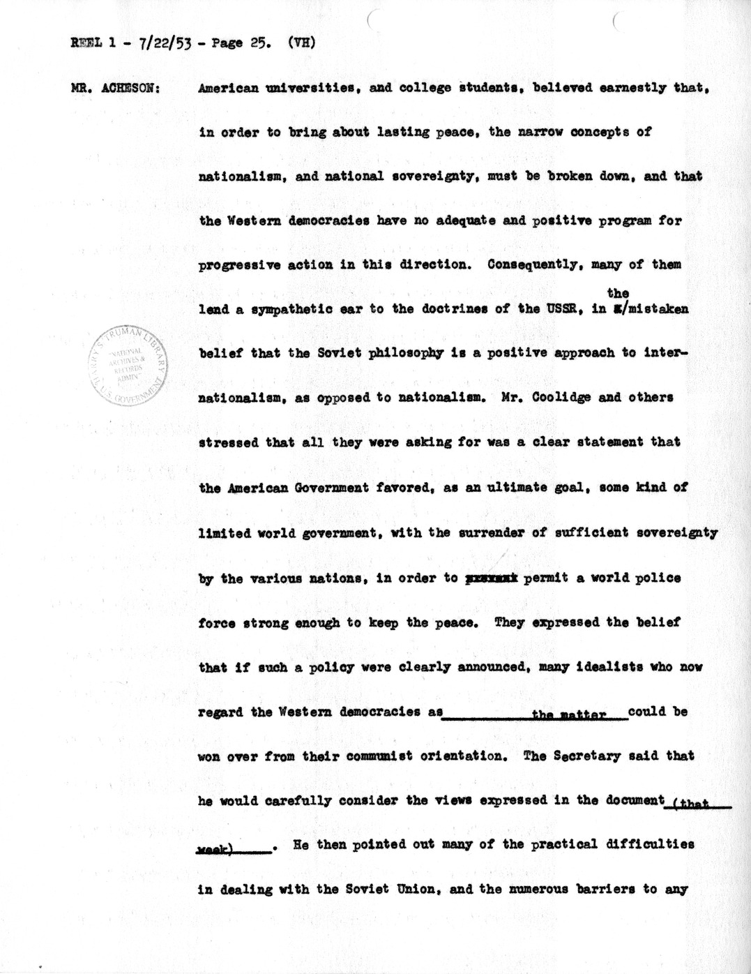 Transcript of Princeton Seminar Discussion, Reel 1