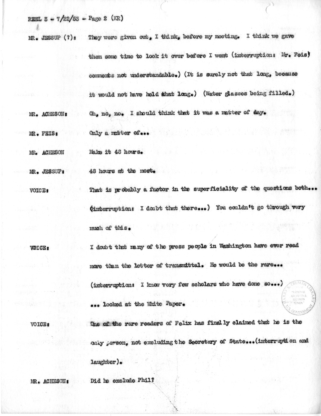 Transcript of Princeton Seminar Discussion, Reel 3