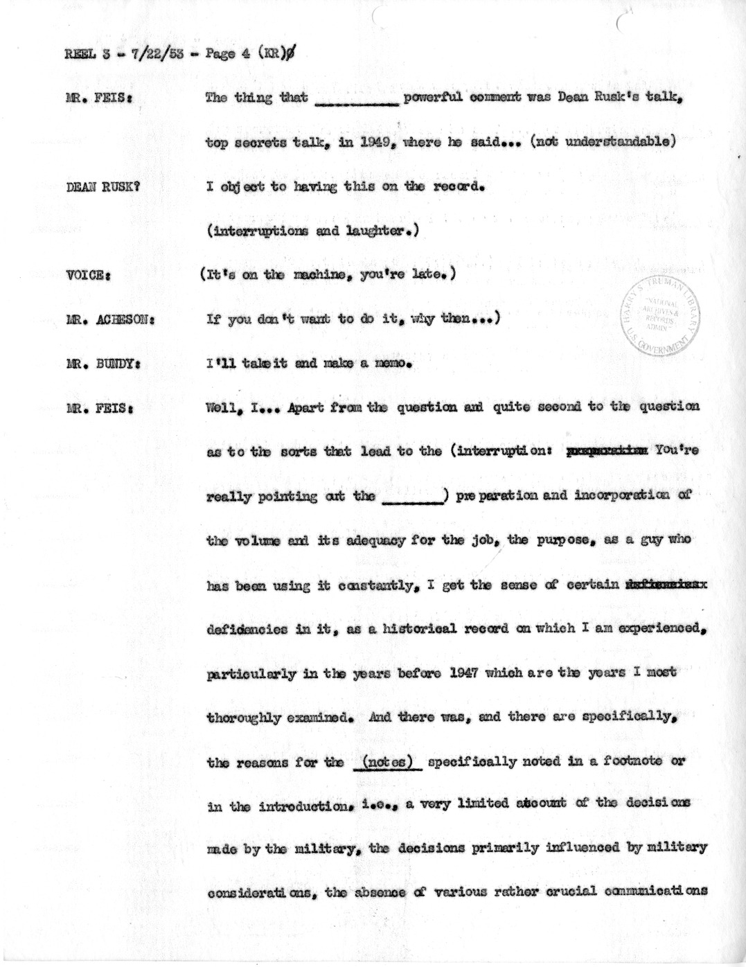Transcript of Princeton Seminar Discussion, Reel 3