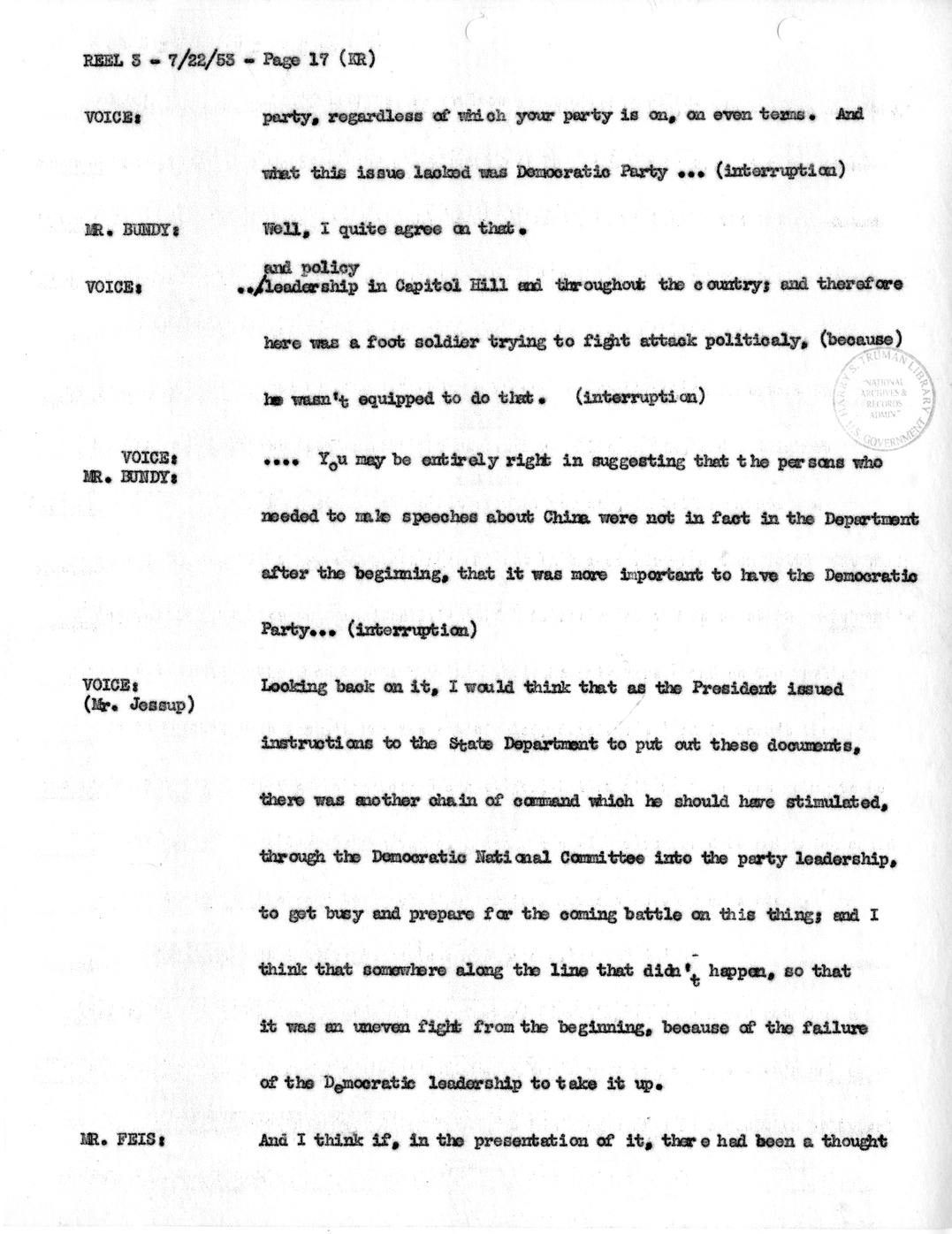 Transcript of Princeton Seminar Discussion, Reel 3