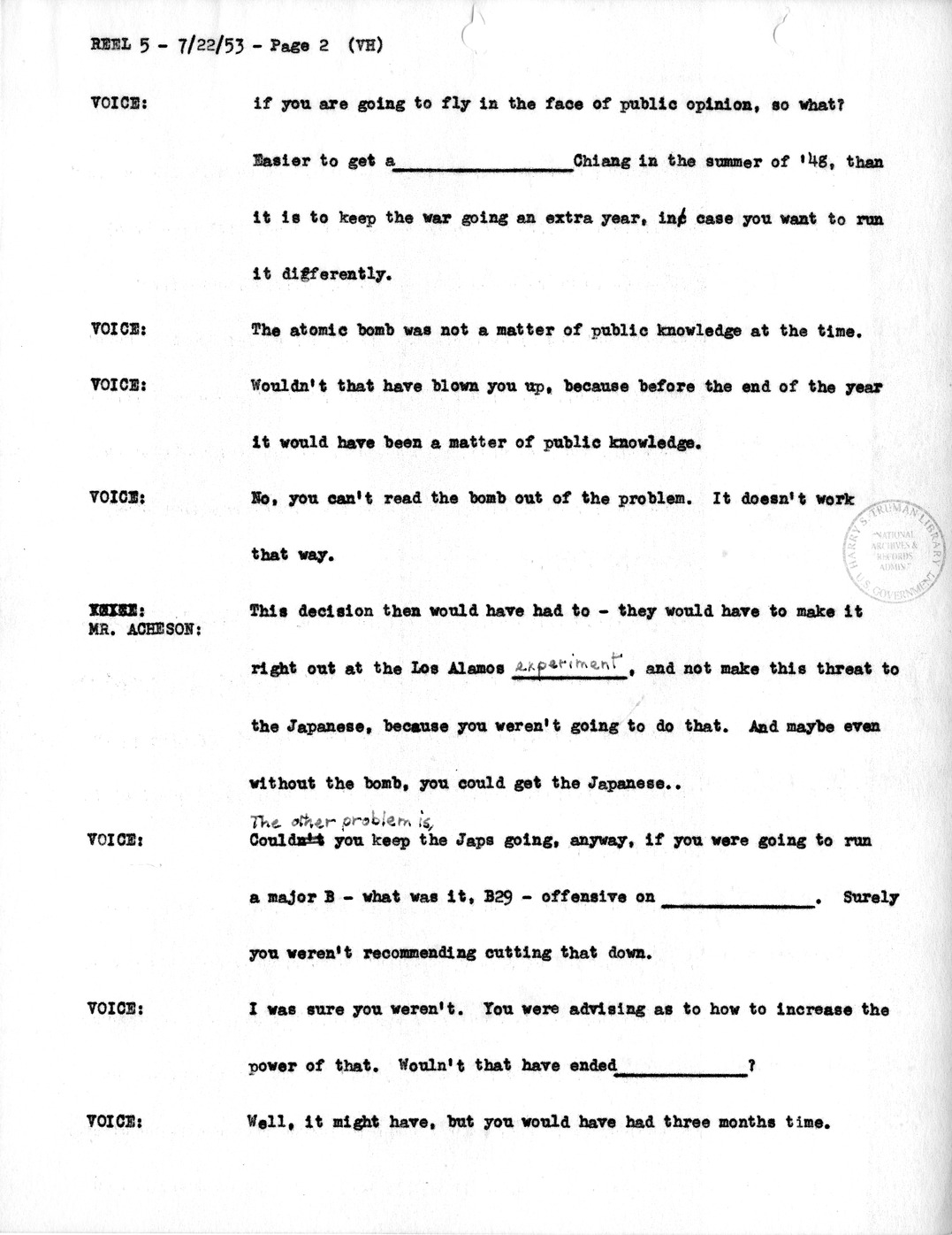 Transcript of Princeton Seminar Discussion, Reel 5