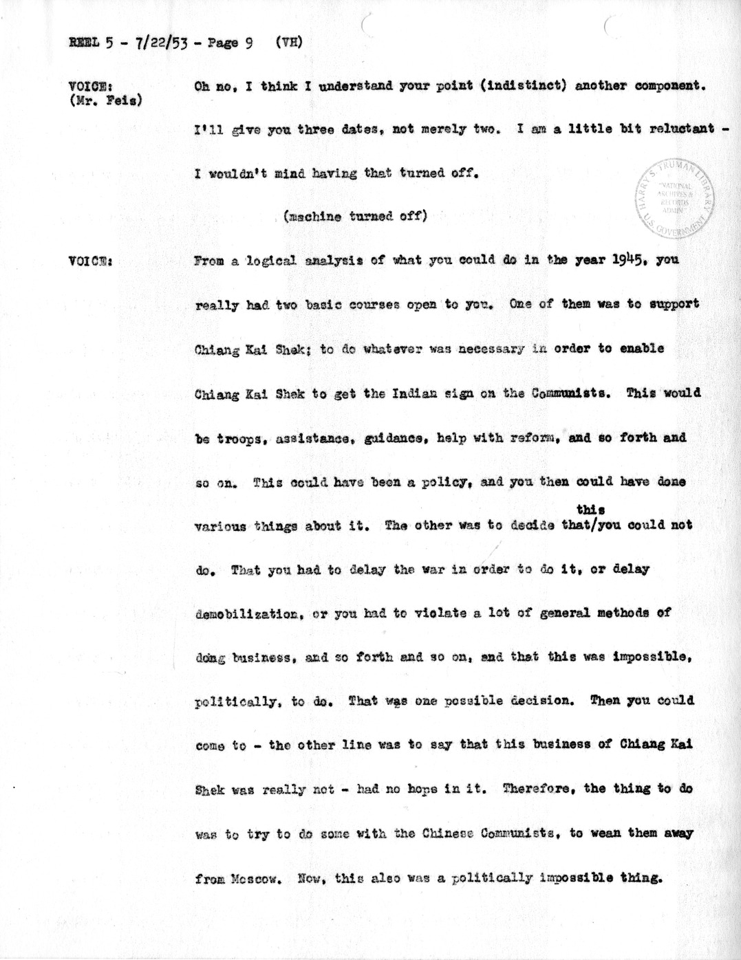 Transcript of Princeton Seminar Discussion, Reel 5