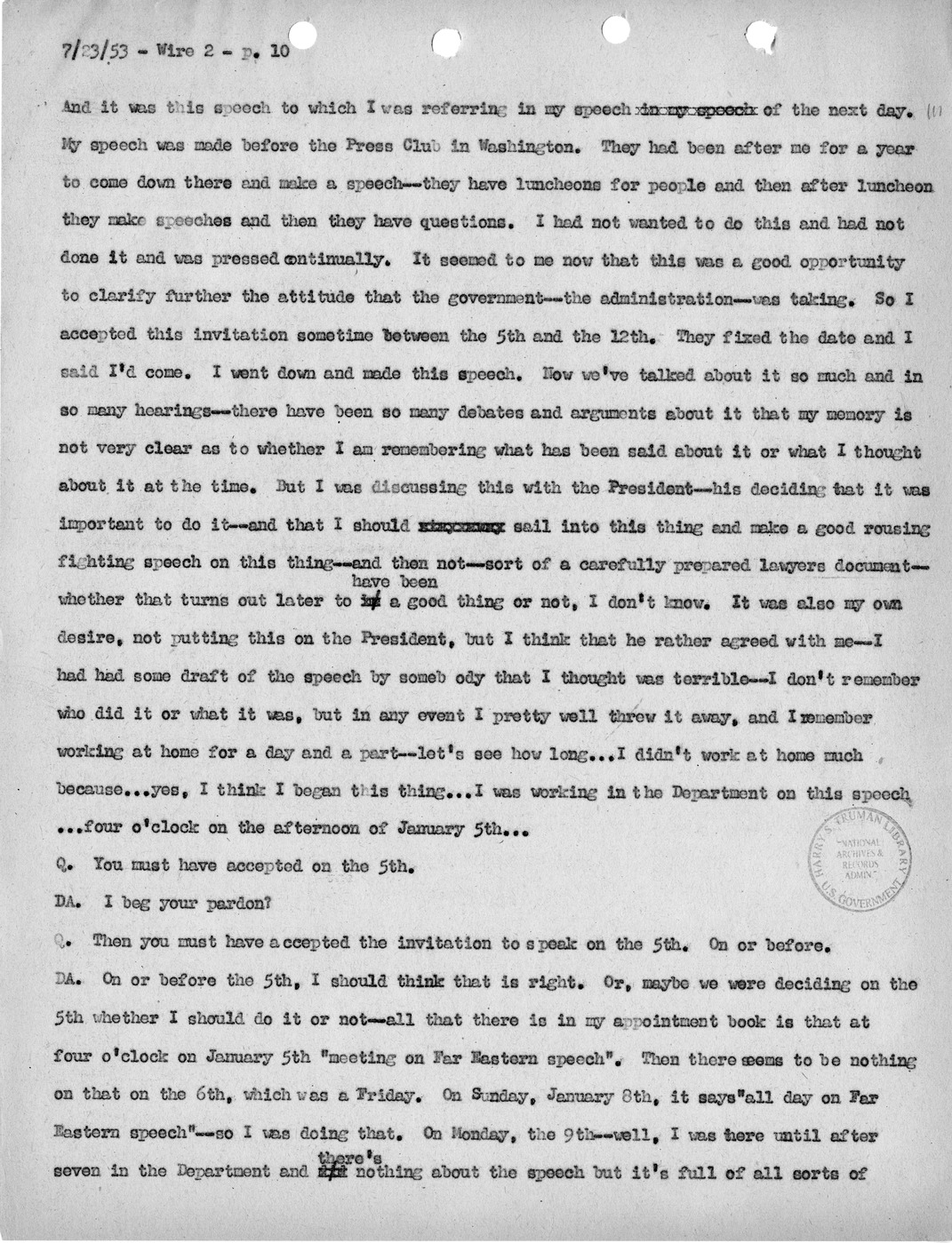 Transcript of Princeton Seminar Discussions, Wire 2