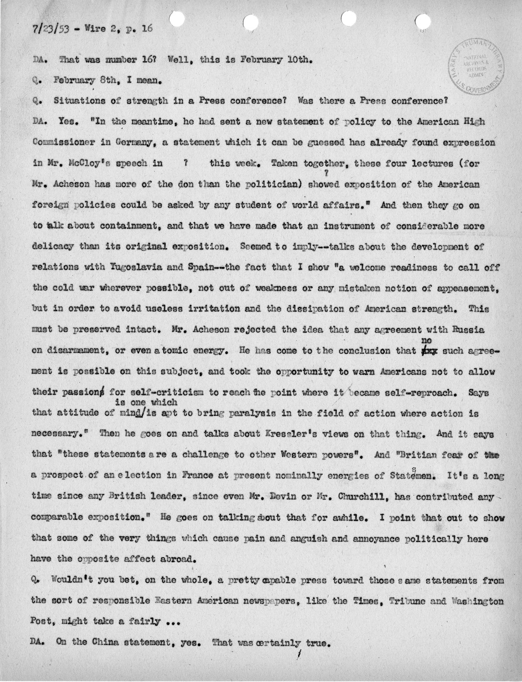 Transcript of Princeton Seminar Discussions, Wire 2