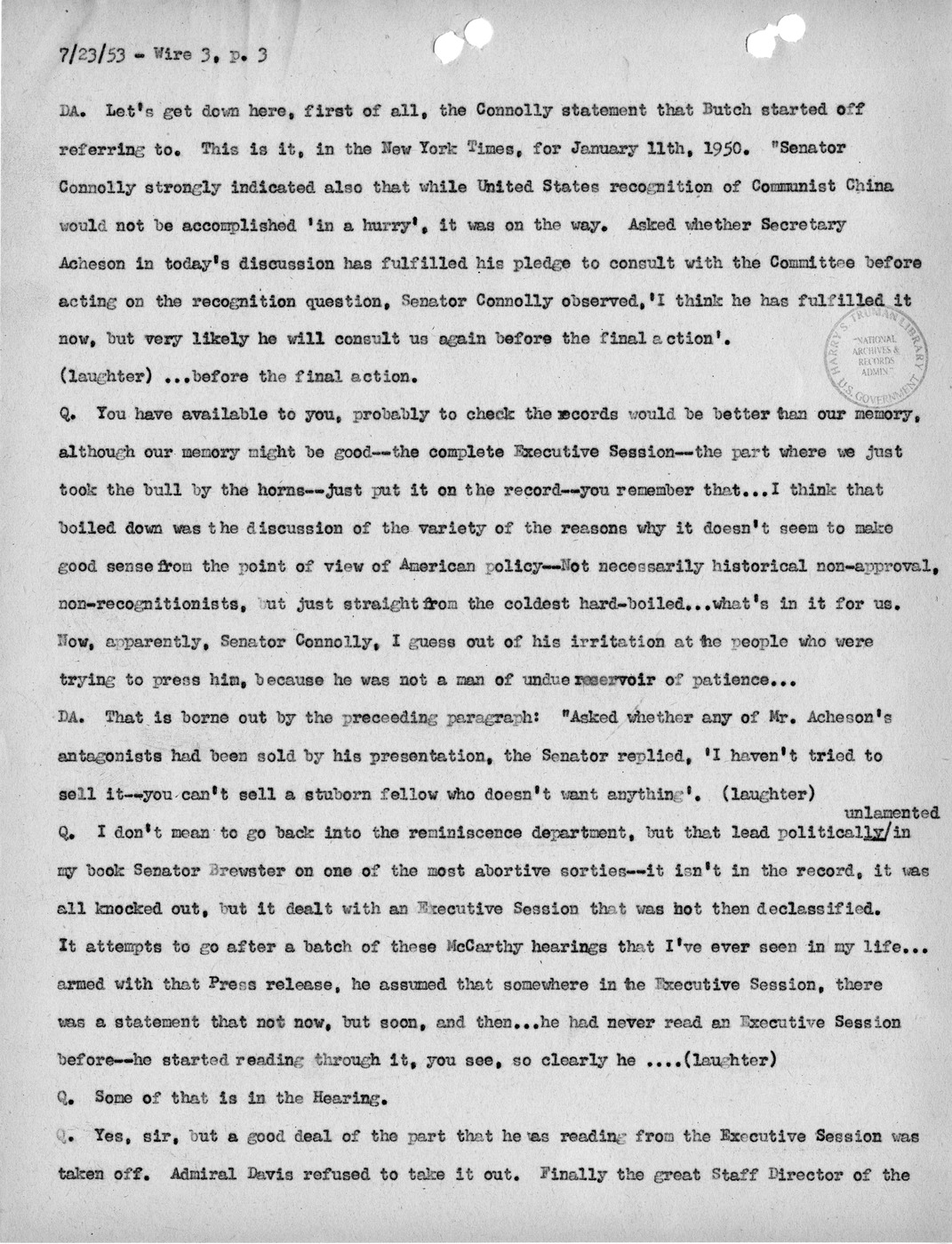 Transcript of Princeton Seminar Discussion, Wire 3