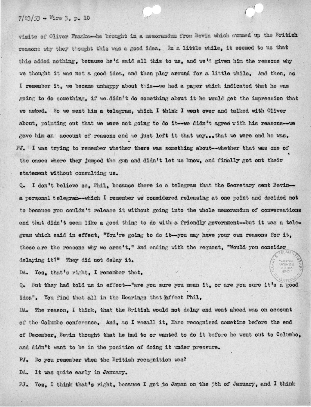 Transcript of Princeton Seminar Discussion, Wire 3