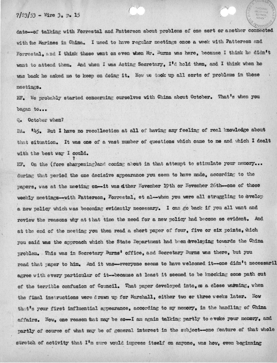 Transcript of Princeton Seminar Discussion, Wire 3