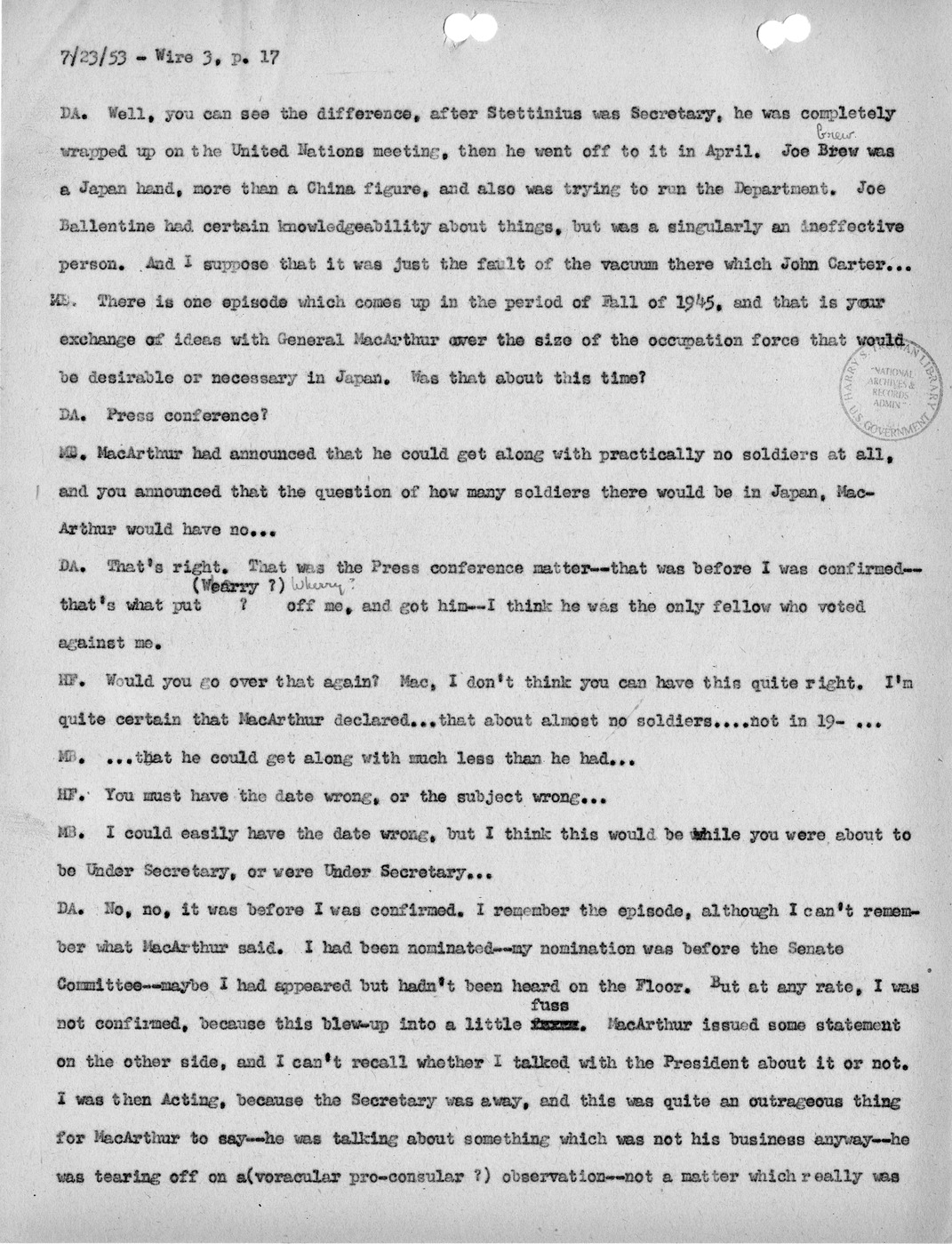Transcript of Princeton Seminar Discussion, Wire 3