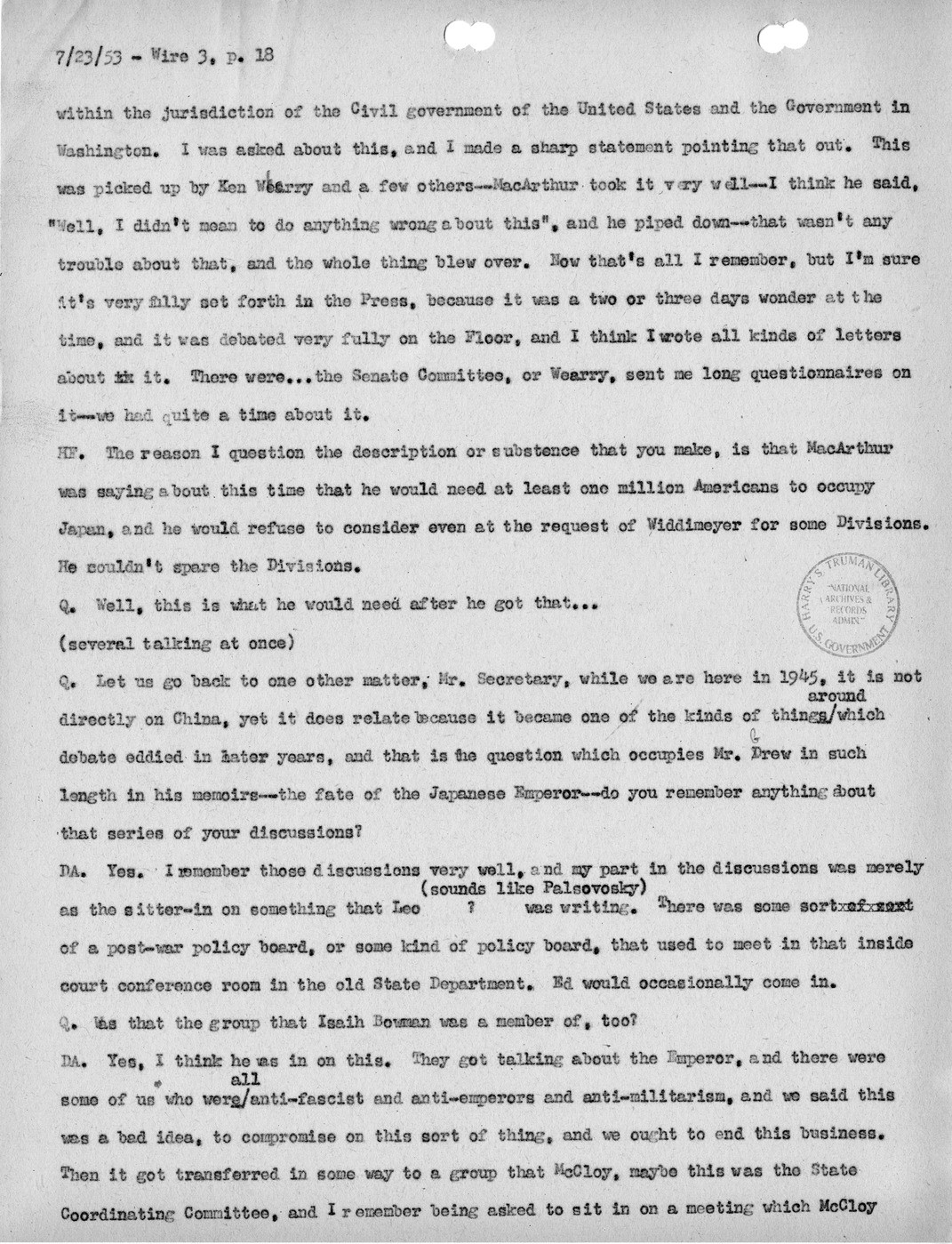 Transcript of Princeton Seminar Discussion, Wire 3