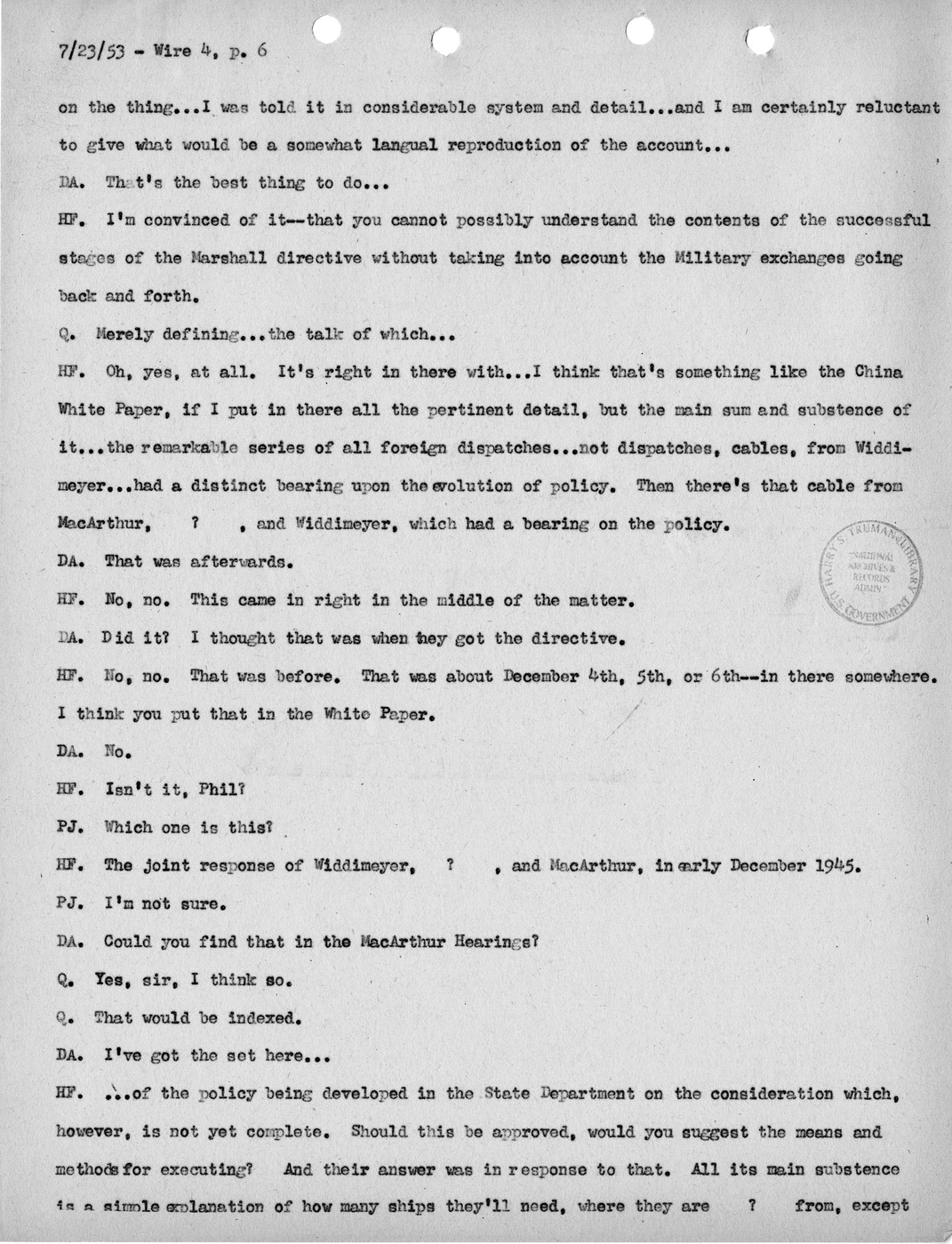 Transcript of Princeton Seminar Discussion, Wire 4