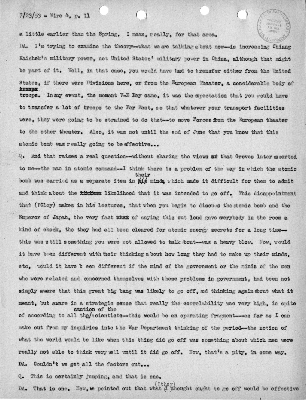 Transcript of Princeton Seminar Discussion, Wire 4