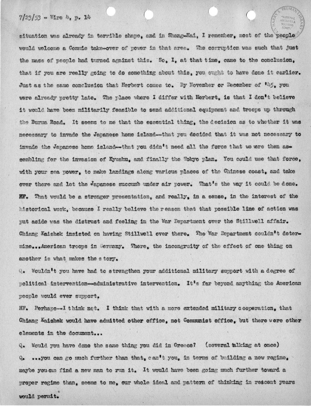 Transcript of Princeton Seminar Discussion, Wire 4