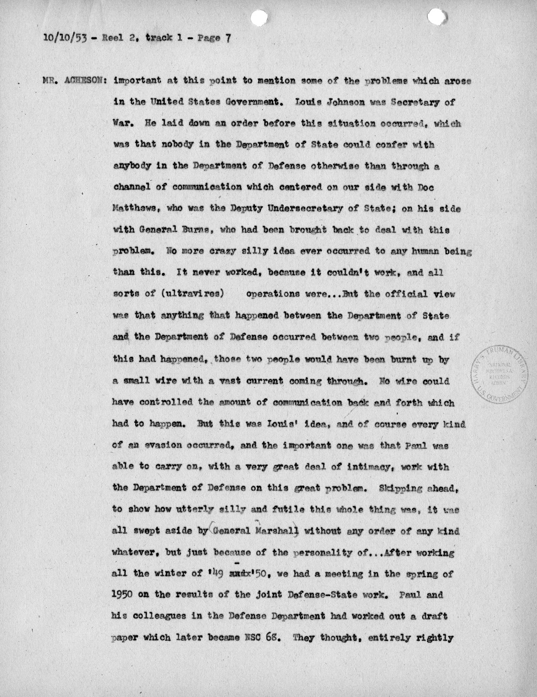 Transcript of Princeton Seminars Discussion, Reel 2, Track 1