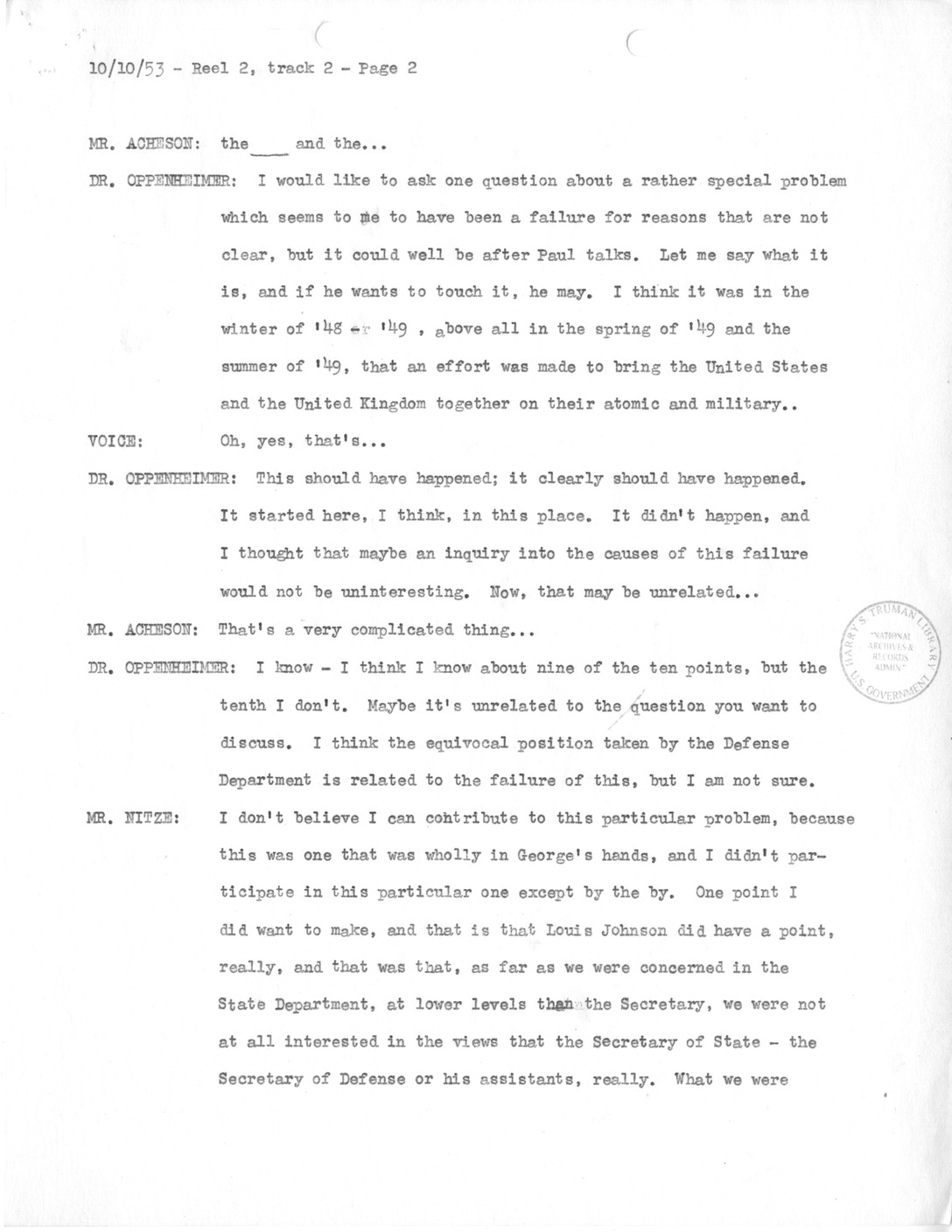 Transcript of Princeton Seminars Discussion, Reel 2, Track 2