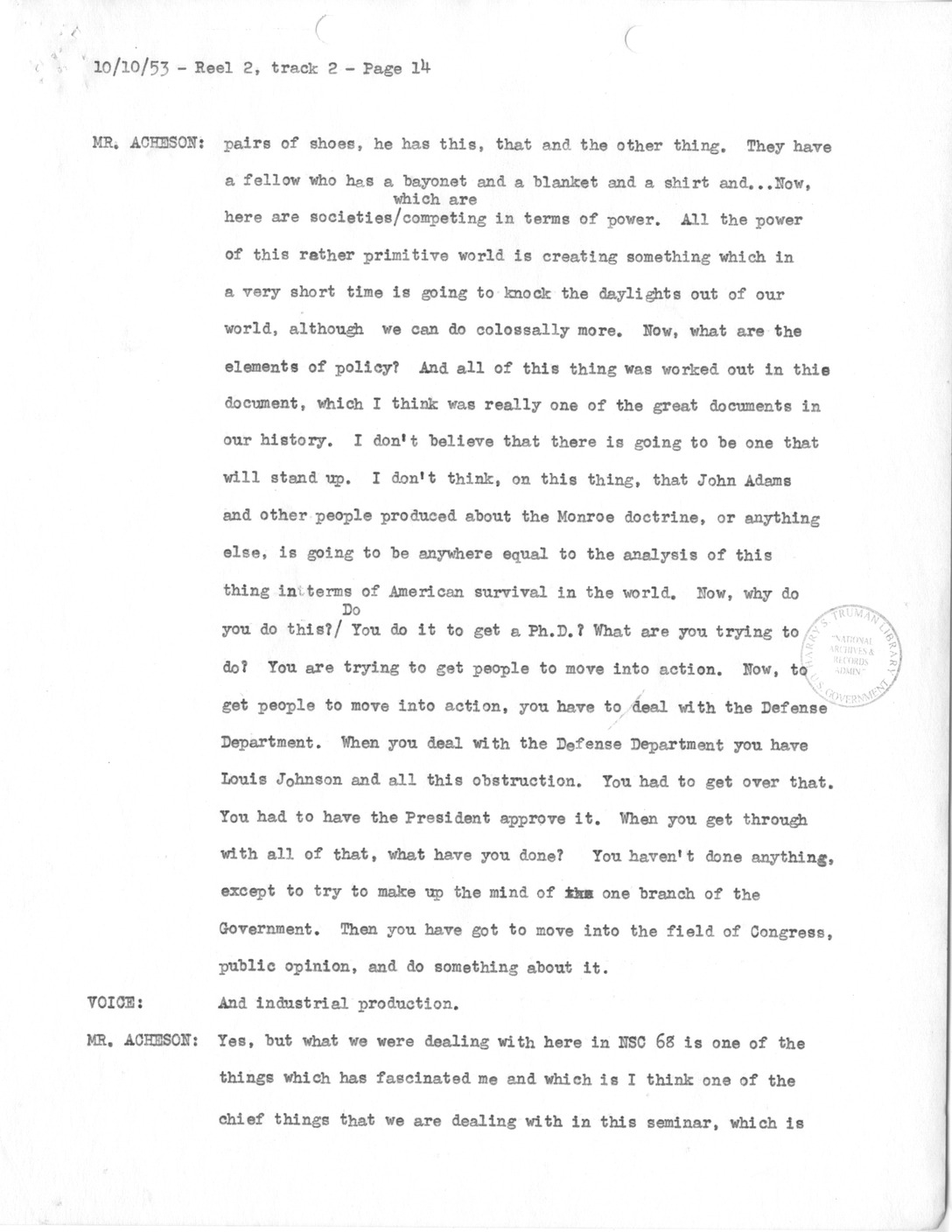 Transcript of Princeton Seminars Discussion, Reel 2, Track 2