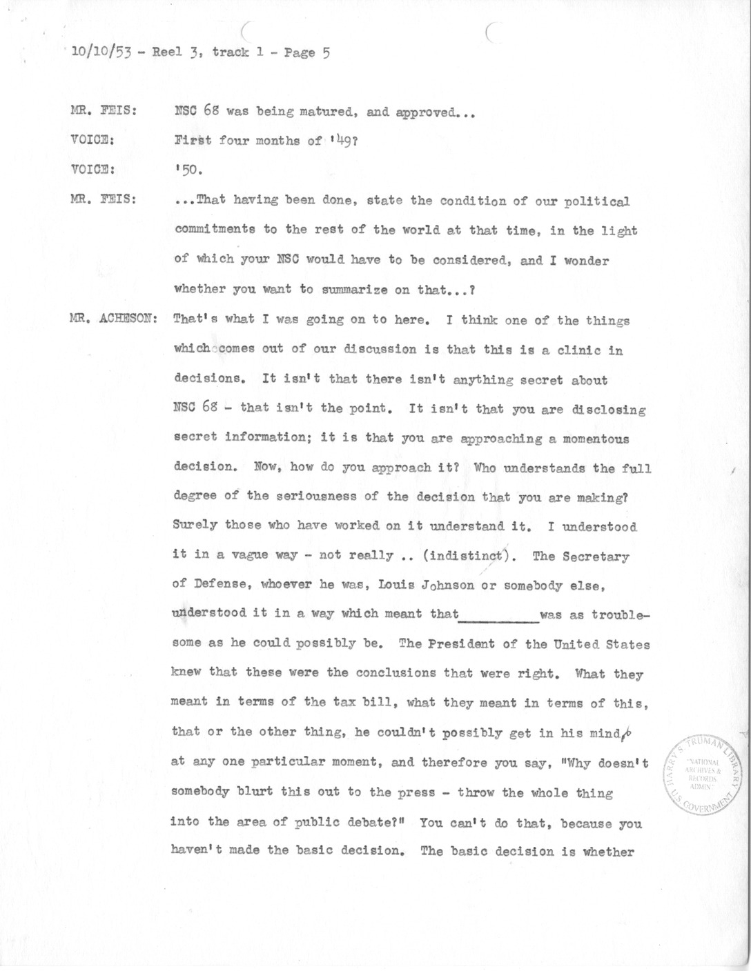 Transcript of Princeton Seminars Discussion, Reel 3, Track 1